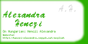 alexandra henczi business card